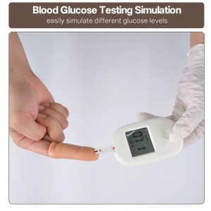 blood glucose testing simulated finger