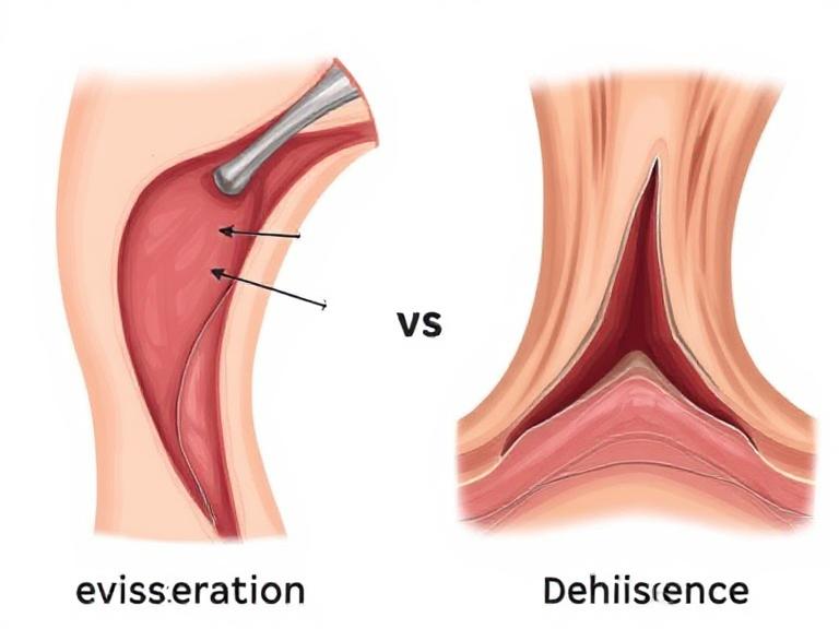 Differences between wound evisceration vs dehiscence