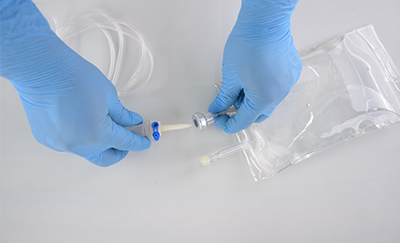 how to set up dog IV practice kit