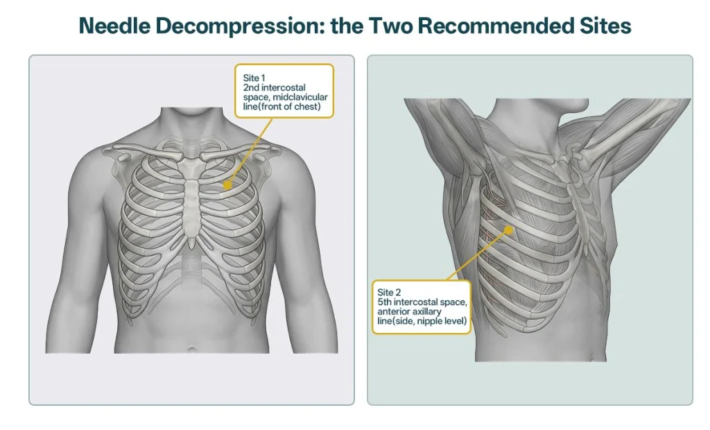 needle decompression site