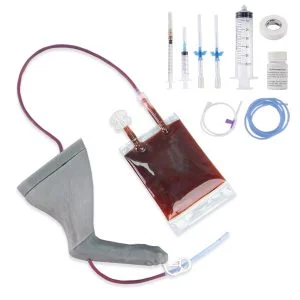 Complete feline hind leg venipuncture simulator kit for veterinary phlebotomy training